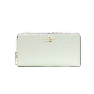 New Kate Spade Leila Large Continental Wallet Pebble Leather Lime Sherbert